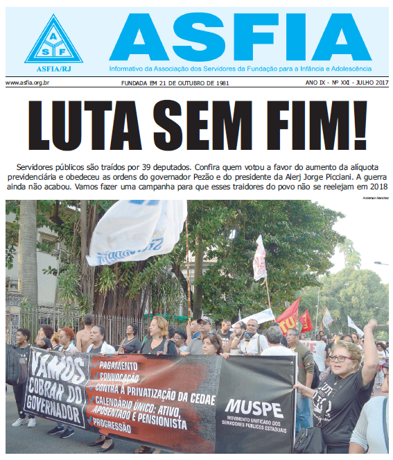 Capa de ASFIA: Luta sem fim!